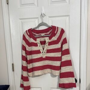 Pilcro Cream Striped Sweater